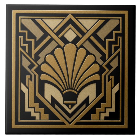 Art Deco Shell Design タイル (正面)