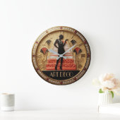Art Deco Silhouette with Gemstone ラージ壁時計 (ホーム)