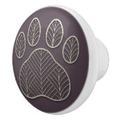 Art Deco Silver Brown "Metalwork" Paw Ceramic Knob セラミックノブ (右)