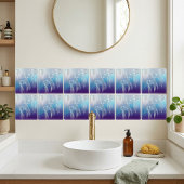 Art Deco Silver Jellyfish Ocean Gradient Design タイル