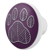 Art Deco Silver Plum "Metalwork" Paw Ceramic Knob セラミックノブ (右)