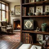 Art Deco Skeleton Hand Green Gold Geometric Design タイル