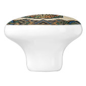 Art Deco Skull Emerald Green Orange Gold Ceramic  セラミックノブ (側面)