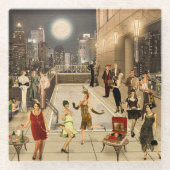 Art Déco Skyline ガラスコースター (正面)