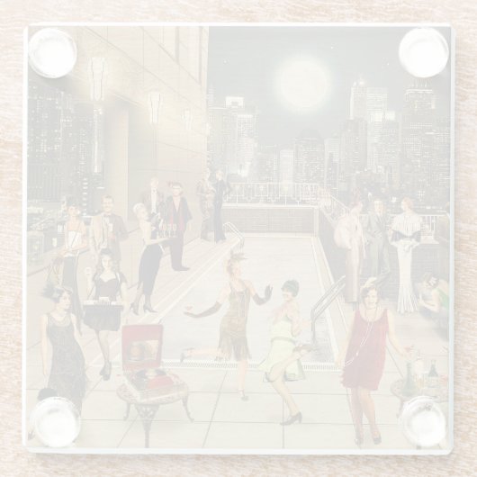 Art Déco Skyline ガラスコースター (裏面)