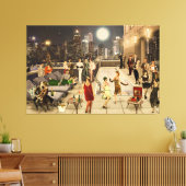 Art Déco Skyline キャンバスプリント (インサイチュ (リビング))