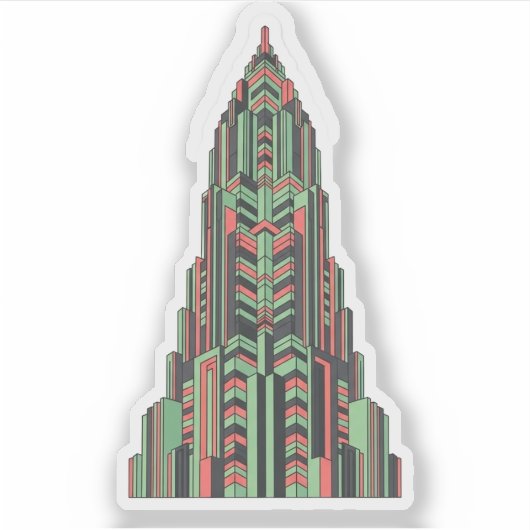Art Deco Skyscraper Sticker シール (正面)