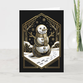 Art Deco Snowman Christmas Card シーズンカード