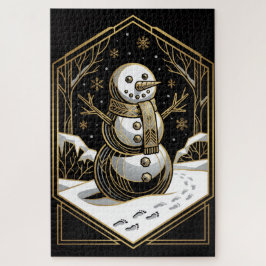Art Deco Snowman Jigsaw Puzzle ジグソーパズル