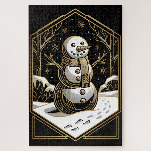 Art Deco Snowman Jigsaw Puzzle ジグソーパズル (縦)