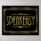 Art Deco SPEAKEASY Sign Print ポスター (正面)