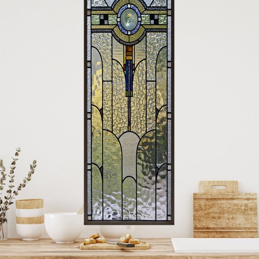 art deco standed glass window poster from 8.99 ポスター (キッチン)
