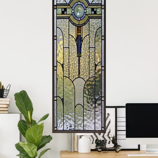 art deco standed glass window poster from 8.99 ポスター (ホームオフィス)