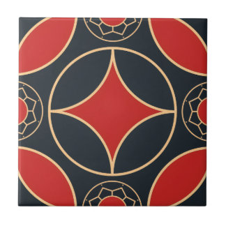 art deco   star in red  and black  タイル