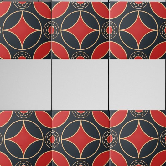 art deco   star in red  and black  タイル