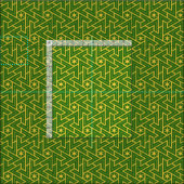 Art Deco Star Triangle Pattern - Green and Gold ファブリック (タイル)