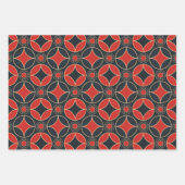 art deco stars in red and black  ラッピングペーパーシート (正面)