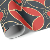 art deco stars in red and black  ラッピングペーパー (ロールコーナー)