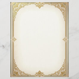 Art Deco Style Frame Stationery Paper レターヘッド