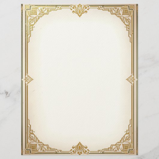 Art Deco Style Frame Stationery Paper レターヘッド (正面)