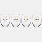 Art Deco Style Mahjong Winds & Dragons ステムなしワイングラス (裏面)