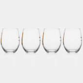 Art Deco Style Mahjong Winds & Dragons ステムなしワイングラス (左)