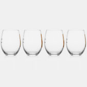 Art Deco Style Mahjong Winds & Dragons ステムなしワイングラス (右)