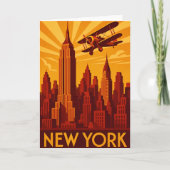 Art deco style New York skyline greetings card カード (正面)