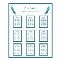 Art Deco Style Peacocks Wedding Seating Chart