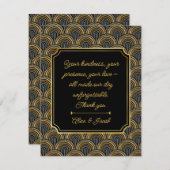 Art Deco Style Wedding Thank You Card サンキューカード (正面/裏面)
