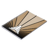 Art deco sun in tan Spiral Photo Notebook ノートブック (左側)
