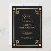 Art Deco Surprise 50th Birthday 招待状 (正面)