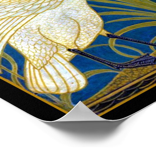 Art Deco Swans ポスター (角)