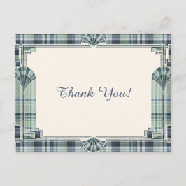Art Deco Tartan Thank You  ポストカード