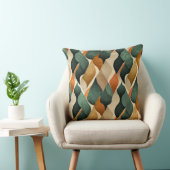 Art Deco Teal & Gold Geometric Pattern (4) クッション (椅子)