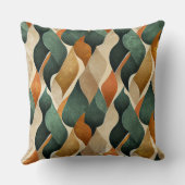 Art Deco Teal & Gold Geometric Pattern (4) クッション (裏面)