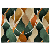 Art Deco Teal & Gold Geometric Pattern (4) ラージペーパーバッグ (正面)