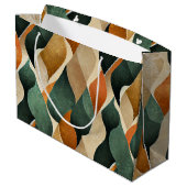 Art Deco Teal & Gold Geometric Pattern (4) ラージペーパーバッグ (裏面アングル)