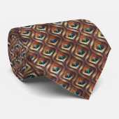 Art Deco Teal & Gold Geometric Pattern (8) ネクタイ (ロール)