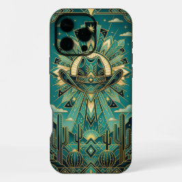Art Deco Teal & Gold iPhone 16 Pro Max Case  Maxケース