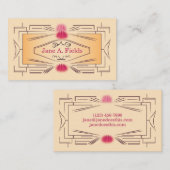 Art Deco Ticket Business Card by Elaine Leon 名刺 (正面/裏面)