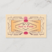Art Deco Ticket Business Card by Elaine Leon 名刺 (正面)