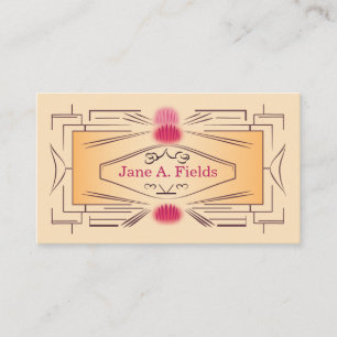 Art Deco Ticket Business Card by Elaine Leon 名刺