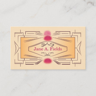 Art Deco Ticket Business Card by Elaine Leon 名刺