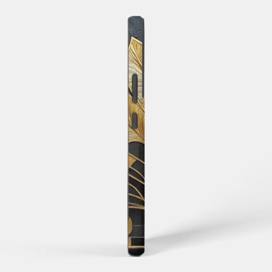 Art Deco Timeless Black Gold Monogram / Initial Samsung Galaxyケース (右側面)