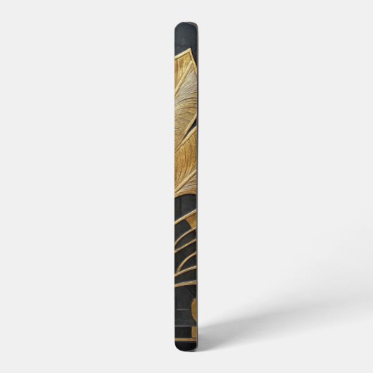 Art Deco Timeless Black Gold Monogram / Initial Samsung Galaxyケース (左側面)