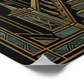 Art Deco Total Eclipse Palace Poster | Gold Teal  ポスター (角)