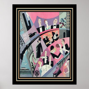 Art Deco Travel/Entertainment Print 16x20 ポスター