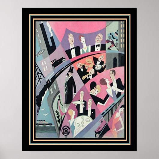 Art Deco Travel/Entertainment Print 16x20 ポスター (正面)
