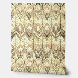 Art Deco Tulip Gold Sepia Pattern 壁紙